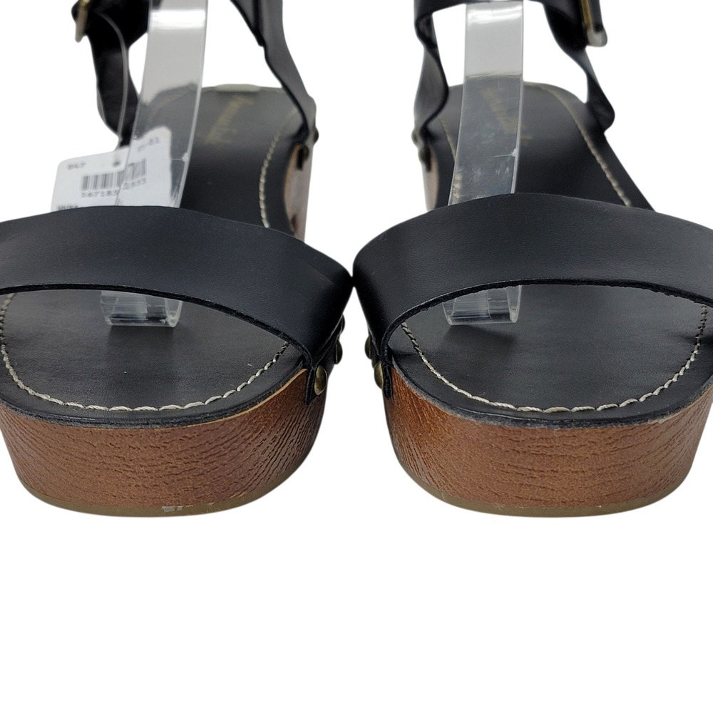 American‎ Eagle Sandals Size 9 Black Strappy Block Heel Studded Buckle Strap New - Picture 6 of 14